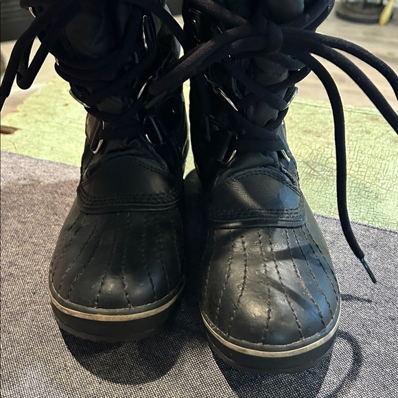 Sorel Black Faux Fur Waterproof Snow Boots Women’s Size 6 Winter Warm - Picture 3 of 6